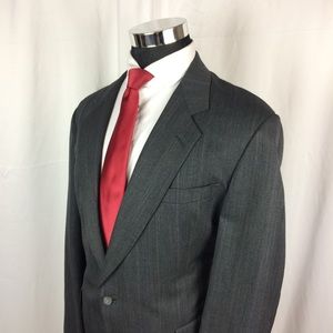 Hart Schaffner Mens 42L Wool Blazer Grey 2 Button